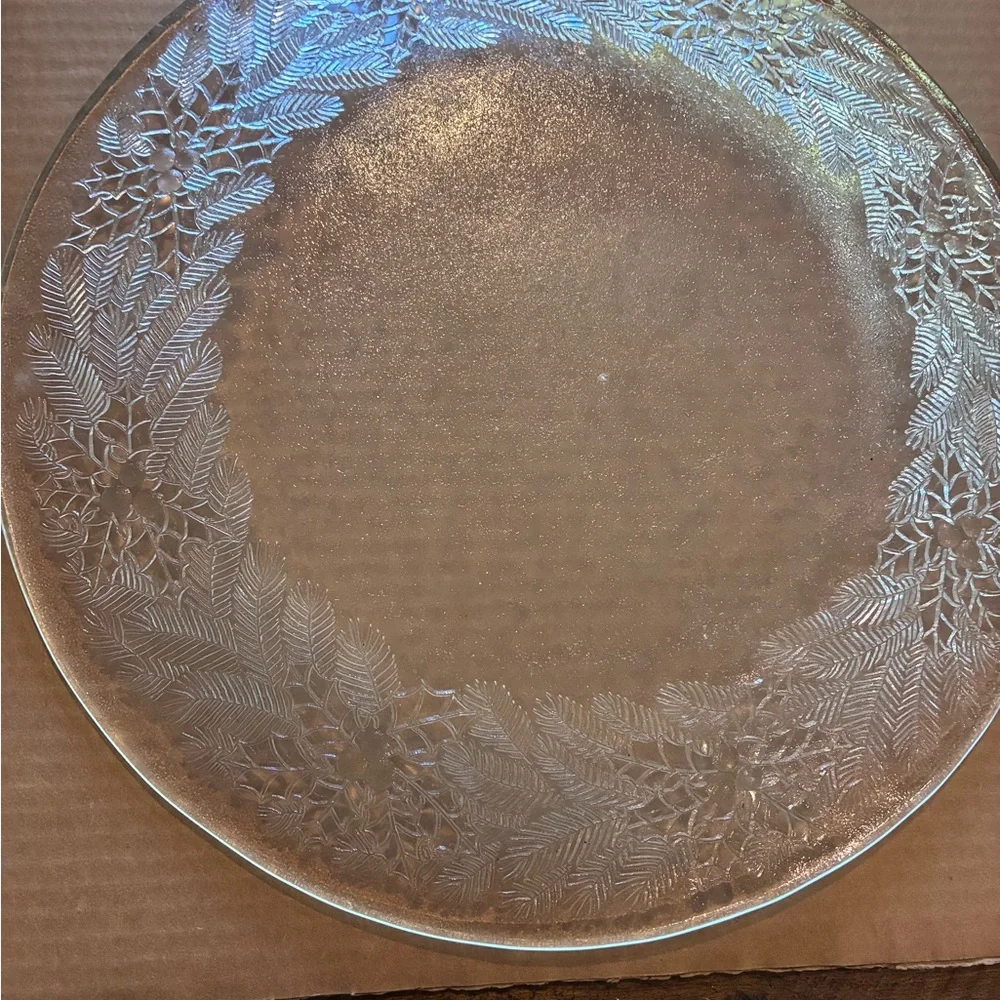 Vintage Pilgrim Glass Party Platter 13” original box USA